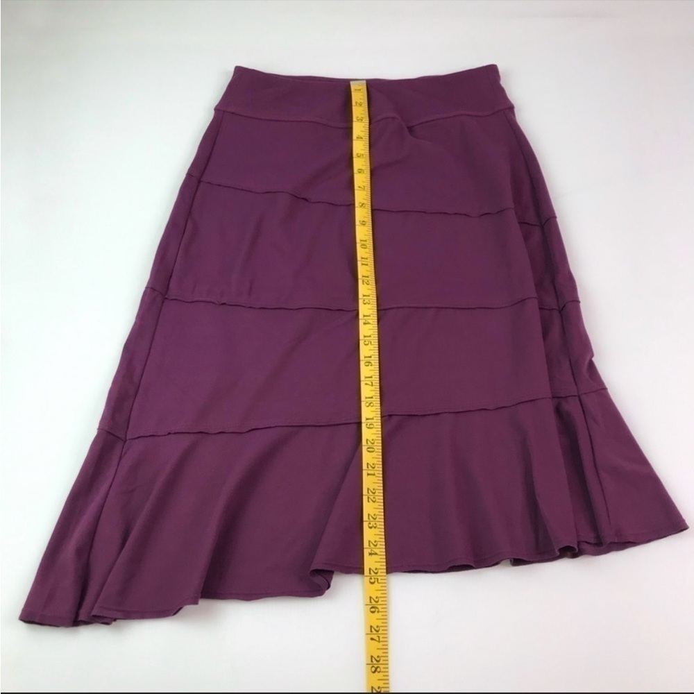 Athleta Crescendo Maroon Tiered Asymmetrical Skirt Sz S - Picture 5 of 7